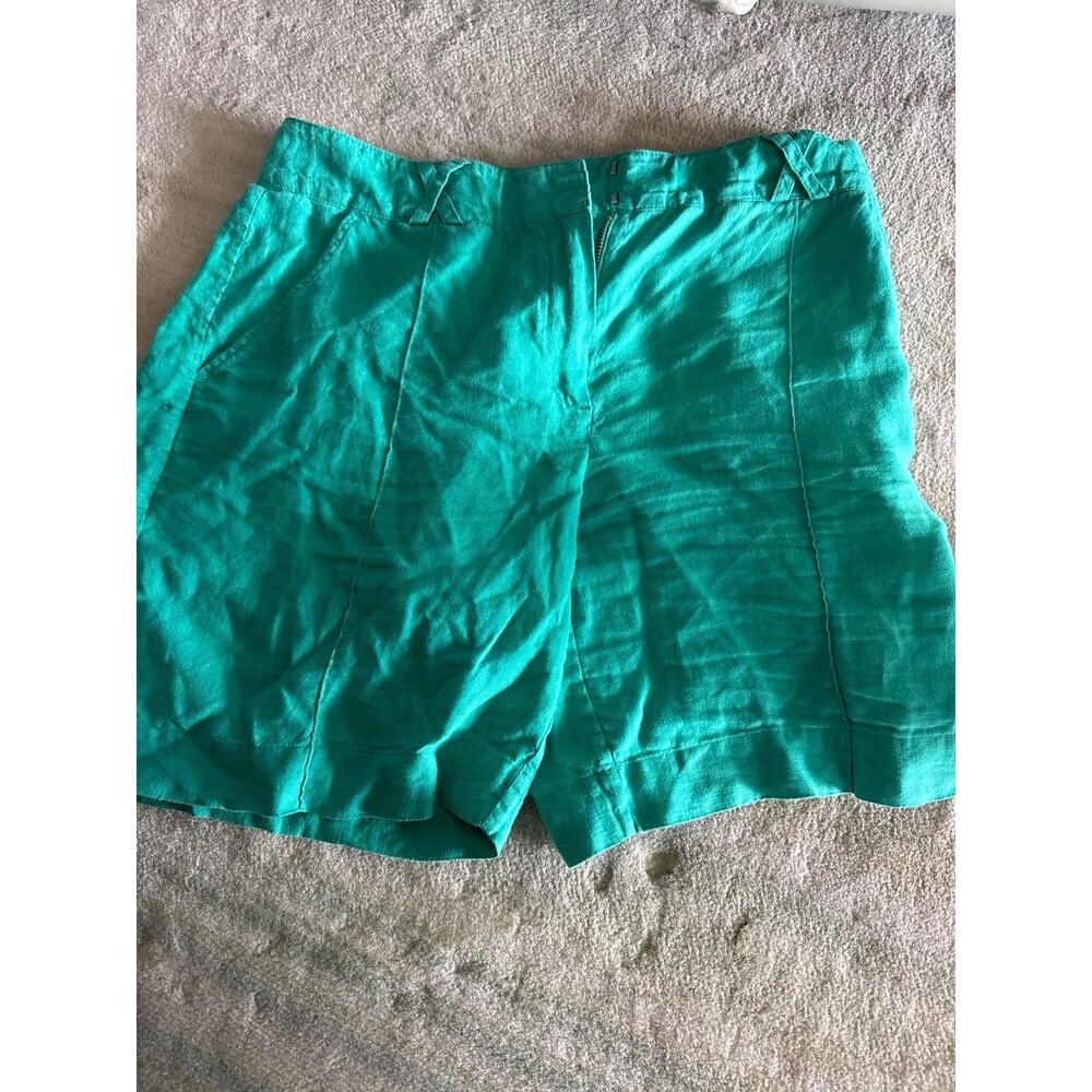 French linen Zyga women's shorts Emerald Green size 40 US 10 Old Money Quiet Lux
